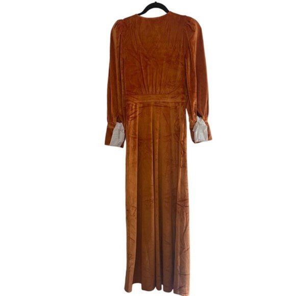 NWT! LADYGANG ORANGE LONGSLEEVE MAXI DRESS SIZE: SMALL - Picture 7 of 10